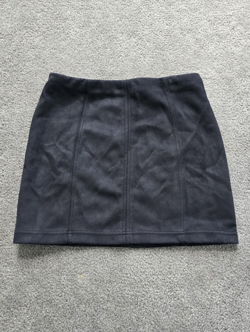 Black velvety mini skirt size small with back zipper